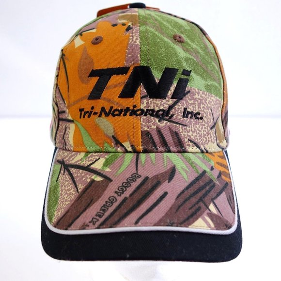 Boggy Creek TNi Embroidered Flames Strapback Camo Baseball Cap Hat - Picture 1 of 9